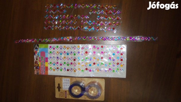 Új csillogó matrica csomag kislányoknak - virág csillag pötty stb