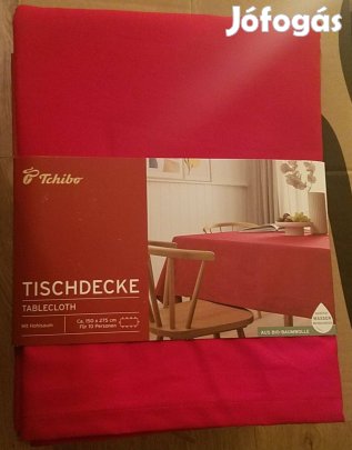 Új csodaszép, piros ( Karácsony ***) Gots Biopamut terítő, extra nagy