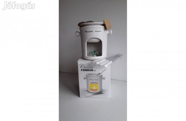 Új csokoládé fondue szett 4 villával mécsessel hibátlan