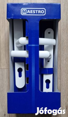 Új csomagolt Maestro bejárati ajtókilincs CZ 92mm fehér alumínium