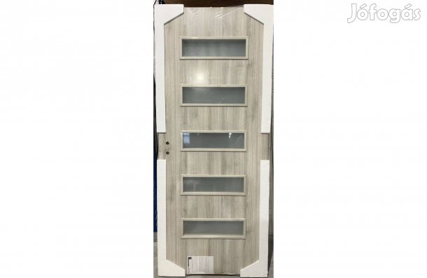 Új dekorfóliás beltéri ajtó (90x210) Téli tölgy Gemini üveges