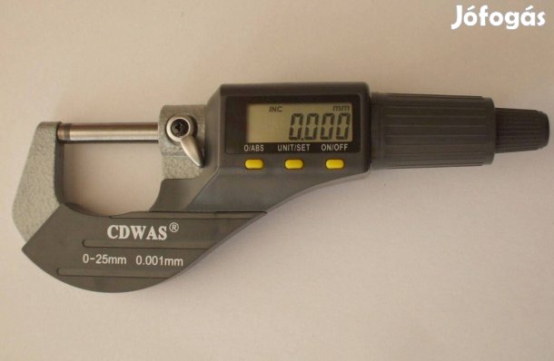Új digitális mikrométer 0.001 mm felbontás 0-25 mm mérési tartomány