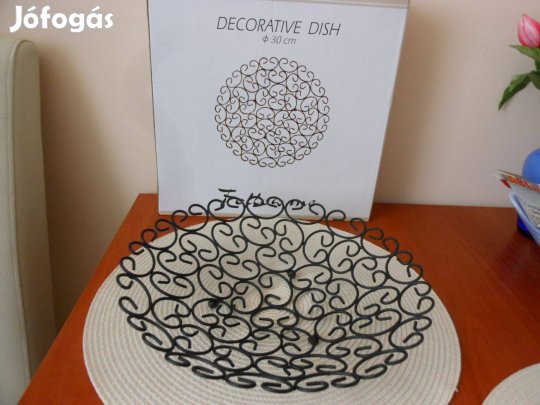 Új dísztál, gyümölcsös - fém, átmérő 30 cm - eladó