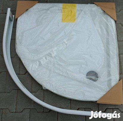 Új dobozos Riho Davos 80x80-as íves akril zuhanytálca