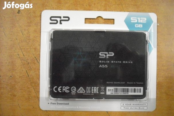 Új dobozos Silicon Power A55 512 GB-os SSD Akcióó!