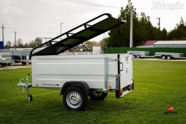 Új dobozos német utánfutó (750kg) most 711.000 Ft helyett 679.000 Ft