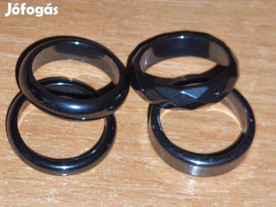 Új drágakő természetes kő unisex gyűrű - hematit (4 darab)