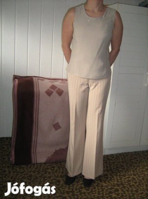 Új drapp vékony csíkos női nadrág