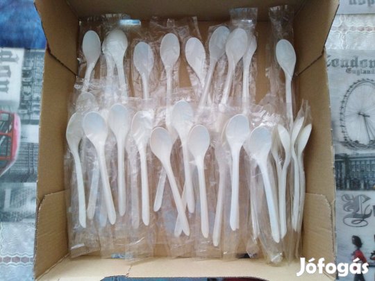 Új egyenként becsomagolt (original) műanyag kiskanál 34 db