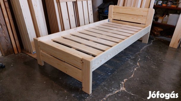 Új erős strapabíró 100x200 borovi fenyő ágykeret ágyráccsal