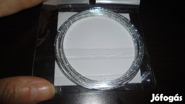 Új ezüst színű bizsu karkötő karperec szett - 10 db karperec