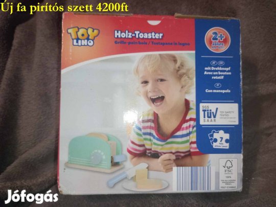 Új fa pirítos gyerek játék szett, fajáték, konyhai játék babakonyhához