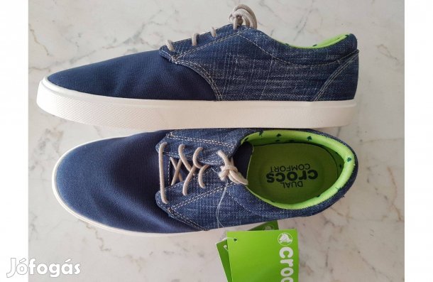 Új farmerkék Crocs cipő,dupla komfortos betéttel 42 méret