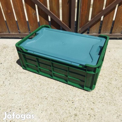 Új fedeles láda tároló levehető fedéllel műanyag vastag költöztető