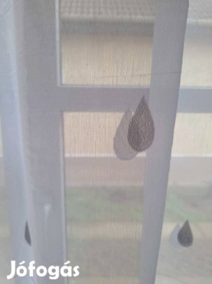 Új fehér csepp mintás függöny (5m x 180 cm)