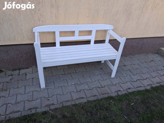 Új fehér fenyő kerti pad - 2 személyes 