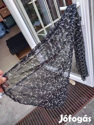 Új fehér mintás muszlin női sál 50x150cm