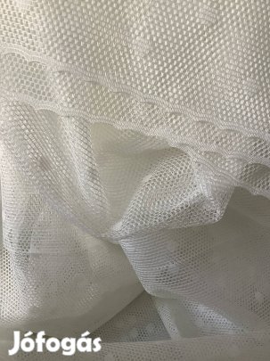 Új fehér pöttyös függöny