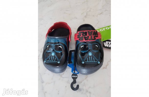 Új fekete Crocs Világítós Darthvader papucs 24 méret