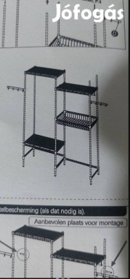 Új fekete fém polc