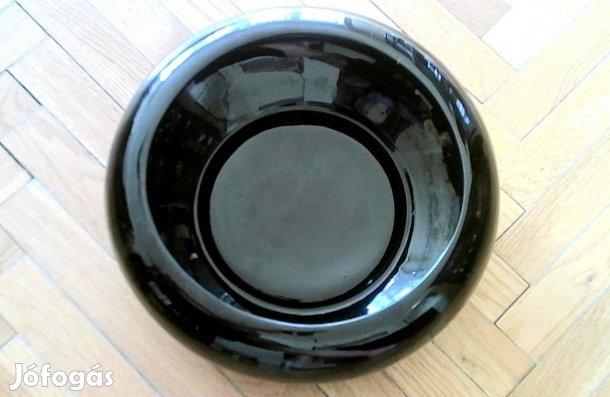 Új fekete kerámia kínáló tál dísztál asztalközép 25 cm