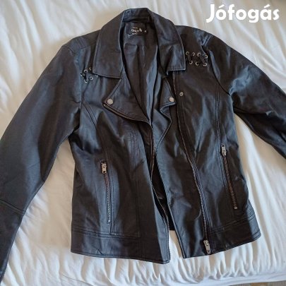 Új fekete női műbőrdzseki (42)