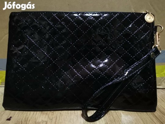 Új fekete steppelt neszesszer / clutch