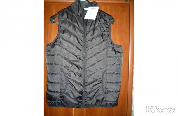 Új fekete színű bélelt cipzáras mellény 42-es méret