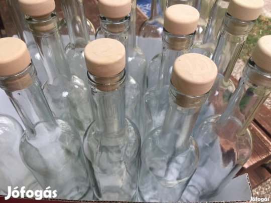 Új fél literes üveg palack dugóval palackozásból megmaradt készlet