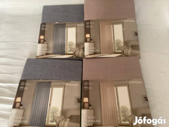 Új függöny 4 db (2-2) 140 x 245 cm eladó