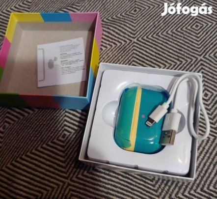 Új fülhallgató+Töltőtokkal sárga