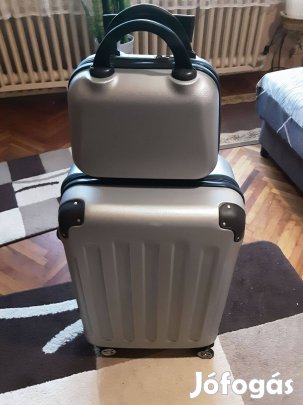 Új gurulós bőröndszett keményfalú 24"+14" 63cm+20cm nagy méret