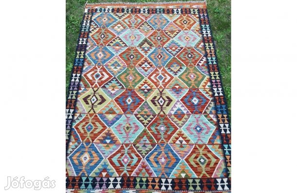Új gyapjú kézzel készített, csodaszép, "öröm színű" szőnyeg - 245*175