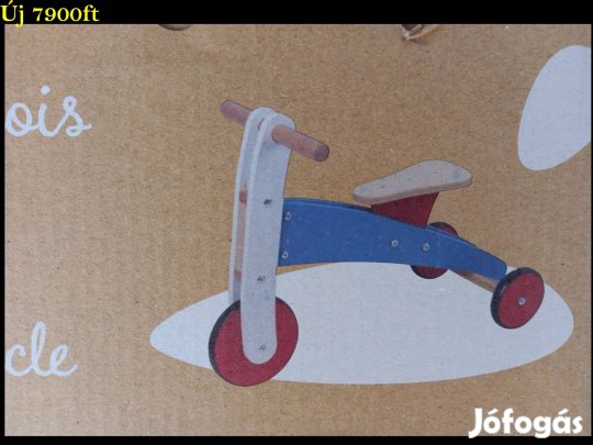 Új gyerek fa jármű, lábbal hajtható kismotor, tricikli, járgány,