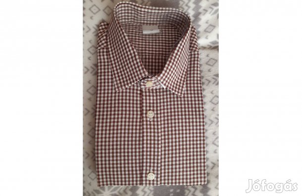 Új hosszú ujjú kockás férfi ing, M-es