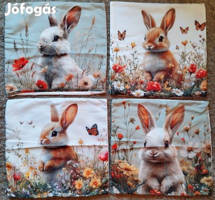 Új húsvéti díszpárnahzat szett, 4 db, 45x45 cm, zip-es, 07