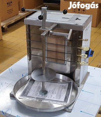 Új inox 1 égős gyros gyrossütő gyroskészitő gyros és saslik sütő kebab
