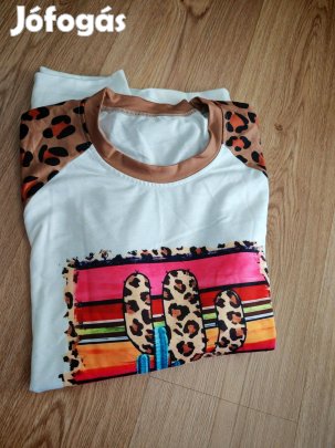 Uj kaktuszos puha női vékony pizsama felső XL