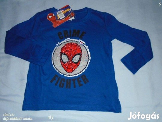 Új kék Pókember mintás simizős hosszú ujjú felső 2-3 évesre (méret 98)