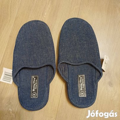 Új kék farmer női papucs (38)