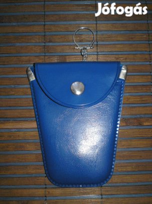 Új kék színű műbőr kulcstartó