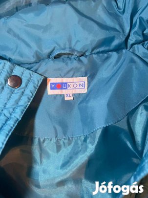 Új kékszínű XL méretű kapucnis újja szélfogós dzseki áron alul eladó