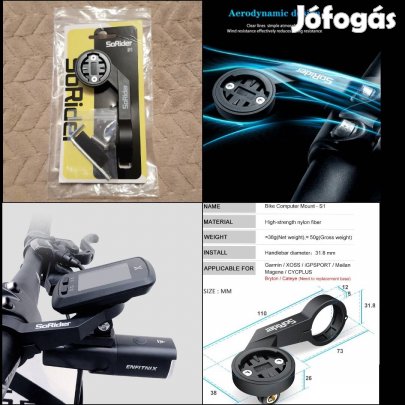 Új kerékpár computer, kamera, lámpa tartó.