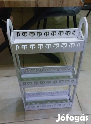 Új keskeny műanyag fürdöszobai polc , fehér