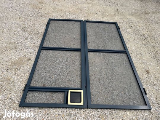 Új kétajtós szúnyogháló szúnyog háló antracit színben macskaajtóval