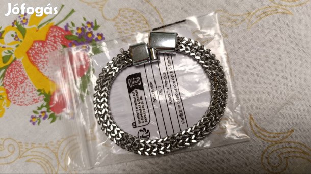 Új kétsoros nemesacél karkötő eladó. 21cm