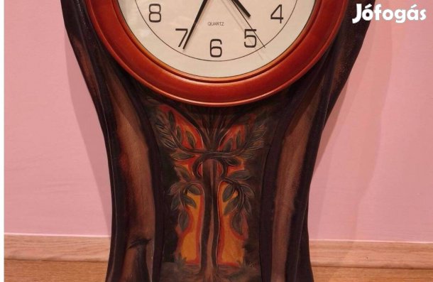 Új kézműves bőr fali óra eladó