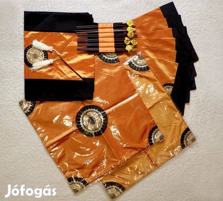 Új kínai japán selyem szatén asztali futó terítő párnahuzat evőpálcika