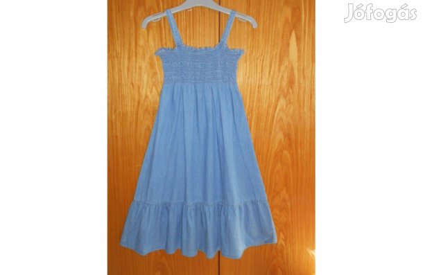 Új kislány farmerruha. Hosszú, csinos, fodros, márkás.14 év