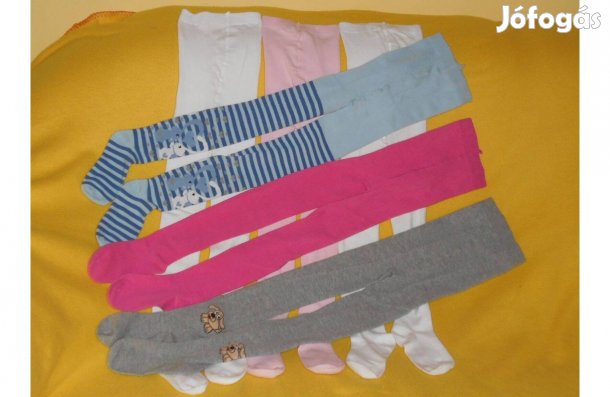 Új kislány harisnyanadrág, pamut - fehér és színes. 10-12 év